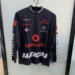 Balenciaga black printed long-sleeved T-shirt